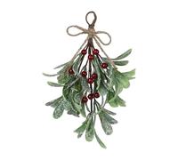 Small Roses Artificial Flowers Mistletoe Mistletoe Berries Christmas Mistletoe Branch Christmas Floral Branch Xmas Mistletoe Pick Mistletoe Branch Door Mistletoe Flowers for (Red, 23