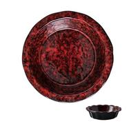 Small Round Baking Dish, Colorful Ceramic Baking Dish, Round Ceramic Pie Plate-red-17cm