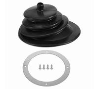Small Round Black Rubber Shifter Boot with 5.250 Inch Round Plate for Gear Stick Shift Kn-FCY
