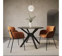 Small Round Black Wooden Dining Table - Seats 4 - Karie