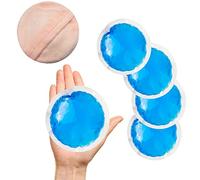 Small Round Cold Pack for Injuries, Reusable Soft Gel Ice Pack with Cloth Backing & Sleeve Hot Cold Compress for Wisdom Teeth, Breastfeeding, Sinus Pain, Reduce Swelling Soreness, First Aid - 5 Packs