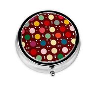 Small Round Colorful Polka Dot Pill Box - 3 Compartments Purse Pill Organizer Portable Pill Box for Containing Vitamins Medicine Fish Oil Dietary Supplements