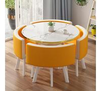 Small Round Dining Table Set with Chairs Space Saving Conference Room Furniture for Meetings Negotiations and Dining Ideal for Home and Office Use