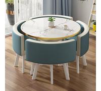 Small Round Dining Table Set with Chairs Space Saving Conference Room Furniture for Meetings Negotiations and Small Spaces Modern Design Easy Assembly