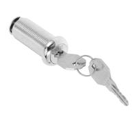 Small Round Drawer Lock with Key for Cabinet Doors and Safe Boxes | Zinc Alloy, Silver Finish, Smooth Surface, Wear-resistant Build, Office Storage and Retail Showcases