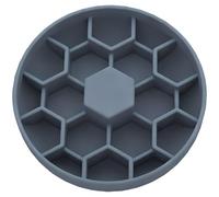 Small Round Enriched Bowl, Gray Blue Slow Feeder Silicone Bowl for Small Dogs and Cats, 5.9 in / 15 cm Diameter, Supports Slower Eating, Digestion, and Foraging