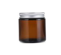 Small Round Glass Empty Containers|1Pack Empty Amber Glass Round Jars Bottles With White Lids Cosmetic Containers Jars Prefect For Cosmetics And Candle Cream Lotion(100ml)