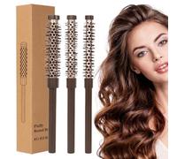 Small Round Hair Brush, Roller Comb Round Brush Set Blow Drying, Professional Rolling Brushes for Styling, Sturdy Lifting & Curling Bangs, Beard Grooming Tool for Men & Women