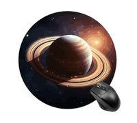 Small Round Mouse Pad 7.8 Inch, Washable Non-Slip Rubber Mouse Mat | Saturn Ring Planet durable waterproof mousepad, ultra thin smooth surface pad for home office gaming laptop