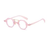 Small Round Punk Women Double Bridges Sunglasses UV400 Rivets Men For Outdoor Sports Running Riding,Jelly Pink Clear