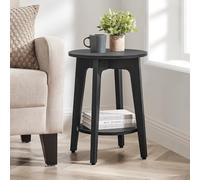 Small Round Side Table Lower Shelf Modern Small Spaces Bedside VASAGLE Black One Size