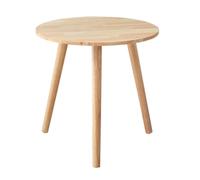 Small Round Side Table - Wooden Coffee Sofa End Table with Solid Wood Legs for Modern Living Room - Easy Assembly