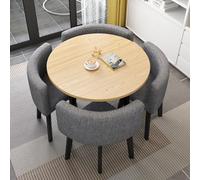 Small Round Tea Table Set Kitchen Dining Table & Chairs Breakfast Bar Furniture 31.5x29.5in Compact Modern Design Ideal for Small Spaces Perfect for Tea Time