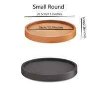 (Small Round Terracotta) Mobile Planter Saucer Flower Pot with Wheels Round 3 Sizes Portable Plant Cart