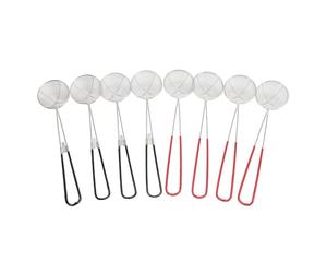 Small Round Wire Skimmer Colander Spoon Solid Stainless Steel Hot Pot Strainer Spoon with Long Handle Multifunctional Asian Shabu Shabu Soup Ladle for Cooking Home Use Buffet