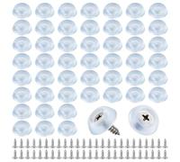 Small Rubber Feet, 50pcs Tiny Cutting Chopping Board Feet Adjustable Non Slip Bumpers with Stainless Steel Screws Round Mini Cutting Board Legs Pad for Furniture Kitchen Appliances