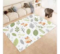 Small Rug 50x80 cm Faux Cashmere Washable Non-Slip Backing Vibrant 3D Fox Cartoon Animal Printed Design Easy to Clean with Vacuum or Machine Wash for Compact Spaces Bedside Dorm Rooms Pet Area