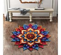 Small Rug 80Cm Red Orange Fashion Circle Rug Machine Washable,Soft Fluffy Elegant rugs for bedroom,Flannel Non-Slip Round Rugs For Entryway Kitchen Laundry Bathroom