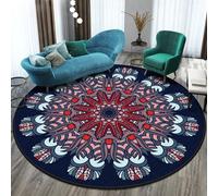 Small Rug 80Cm Red Pink Fashion Circle Rug Machine Washable,Soft Fluffy Elegant rugs for bedroom,Flannel Non-Slip Round Rugs For Entryway Kitchen Laundry Bathroom