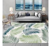 Small Rugs 2 x 4 ft,Blue Green Leaf Print Modern,teal,60 x 120 cm, Room Decor Rugs for Entryway Kitchen Hallway Mat, Bedroom Bedside Throw Carpet