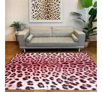 Small Rugs 39 x 63 Inch,Black White Leopard Animal Print Modern,red,100 x 160 cm, Washable Rug for Home Office Living Room Bedroom Side Table Decor