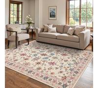 Small Rugs 80 x 150cm Living Room Washable Area Carpet for Bedroom Dining Room Office Retro traditional floral multi-color beige coral pink