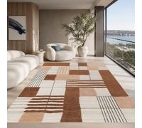 Small Rugs Washable,Modern Geometric Brown, Beige, White, Black, 70 x 100 cm, Indoor Entryway Rug Floor Mats for House Entrance Hallway Carpets Kitchen,
