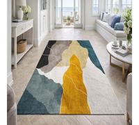 Small Rugs Washable,Multicolour Abstract Modern Yellow, Blue, Gray, Black, Beige, White, 70 x 100 cm, Indoor Entryway Rug Floor Mats for House Entrance Hallway Carpets,