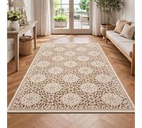 Small Rugs Washable,Retro Flower Beige, Brown, Blue, 70 x 100 cm, Indoor Entryway Rug Floor Mats for House Entrance Hallway Carpets Kitchen,