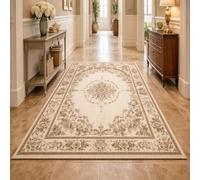 Small Rugs Washable,Retro Flower Beige, Yellow, Brown, Purple, 70 x 100 cm, Indoor Entryway Rug Floor Mats for House Entrance Hallway Carpets Kitchen,