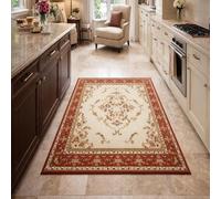 Small Rugs Washable,Retro Flower Red, Beige, Brown, Black, 70 x 100 cm, Indoor Entryway Rug Floor Mats for House Entrance Hallway Carpets Kitchen,