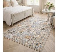 Small Rugs Washable,Retro Geometric Beige, Brown, Blue, Gray, White, 70 x 100 cm, Indoor Entryway Rug Floor Mats for House Entrance Hallway Carpets Kitchen,