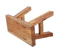 Small Rustic Wooden Step Stool with Large Surface for Adults | Portable, Non-slip, Stable Design, 26.00x20.00x13.00cm Size, Brown Farmhouse Style