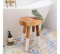 Small Rustic Wooden Stool - Wooden Bathroom Stool - Natural Wood Milking Stool - Small Rustic Coffee Table