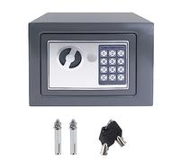 Small Safe, 4.6L Electronic Safe Box with Two Keys and Digital Keypad, Steel Locking Bolts, Protect Money, Jewelry, Passports - For Home, Business or Travel, 23 x 17 x 17cm, Grey