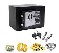 Small Safe, Digital Electronic Security Safe Box with PIN code and Key, 4.6L Fireproof and Waterproof WallSafes CashBoxes for Home Office Hotel, 23x17x17cm (Black)