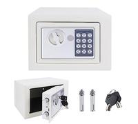 Small Safe, Electronic Safe 4.6L Digital Security Safebox For Home with Two Emergency Overide Keys and and Password, for Home Office Hotel Money Document Jewelry Passport, White