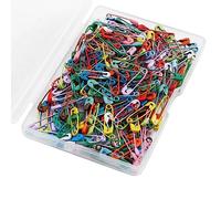 Small Safety Pins, 250 Pcs Assorted Coloured Mini Safety Pin for Clothes Invisible, Hijab, Nappy, Dressmaking and DIY 19mm
