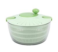 Small Salad Spinner, 4L Vegetable Washer, Multipurpose Salad Tosser with Colander Basket & Crank Handle for Home Kitchen, Lettuce, Fruit, Camp & Picnic (Green Design)