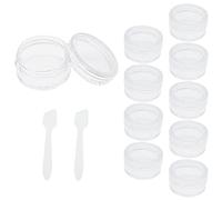 Small Sample Pots 10PCS 5ml Travel Pots for Toiletries Mini Wide Mouth Plastic Jars with Lids Leakproof Sample Containers for Creams, Lotions, Cosmetics, Beads, Nail Art Glitter, Transparent