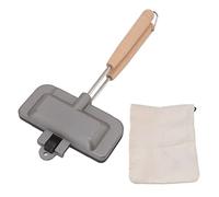 Small Sandwich Frying Pan, Portable Non Stick Sandwich Maker with Removable Wooden Handle, Compact Aluminum Alloy Pan for Home Kitchen and Coffee Shop