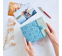 Small Sari Fabric Photo Album Paper High Blue One Size
