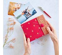 Small Sari Fabric Photo Album Paper High Cerise One Size