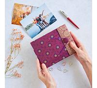 Small Sari Fabric Photo Album Paper High Purple One Size