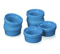Small Sauce Cups, Vidalenta Mini Ramekin 1.5 oz Dipping Sauce Cup, Porcelain Souffle Dish Tiny ramekins Round Condiment Cups Dip Bowl Small Bowls for charcuterie board, Microwave & Oven Safe, Blue