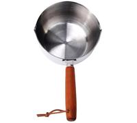 Small Sauce Pan 500ml Stainless Steel Mini Pot Butter Warmer Mini Pan with Wooden Handle & Hanging Rope Sauce with Pour Spout, Small Stainless Steel Pot