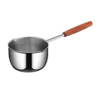 Small Sauce Pan with Pour Spout 500ml Stainless Steel Mini Pot Butter Warmer with Wooden Handle for Cooking Hot Oil, Sauce, Butter Melting
