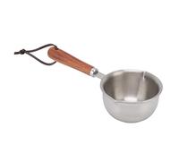 Small Saucepan, Stainless Steel Mini Sauce Pan with Wooden Handle Stovetop Milk Warmer Pot with Dual Pour Spout for Oil Milk Coffee(M)