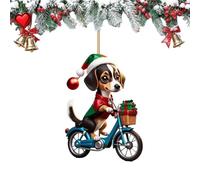 Small Sausage Dog Christmas Decorations Mini Acrylic Christmas Ornament Dachshund Xmas Tree for Santa Craft Present Garden House Window Wall Wreath Party Bag - 1 Pc