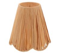 Small Scalloped Clip on Lamp Shade, Rattan Handwoven Boho Style | Gentle Illumination, Sturdy Woven Texture, Farmhouse Appearance, for Indoor Apartments and Nightstand Lighting
